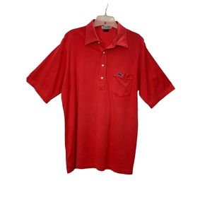 Vintage Izod Lacoste Men’s 100% Cotton Pocket Red Polo Signs Of Wear Size Large